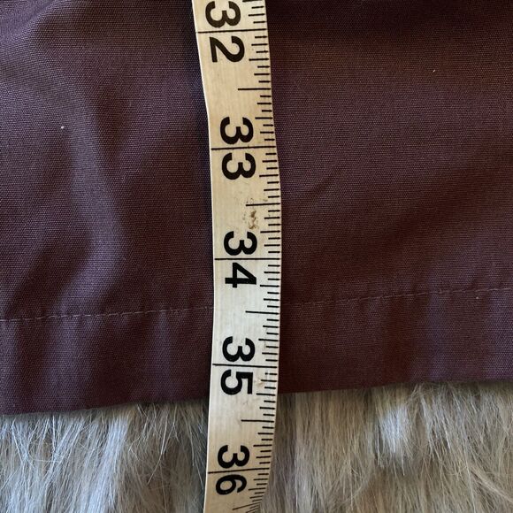 London Fog Coat Sz 12 Trench Tie Waist Belt Long Lined Collared Purple Vintage - Picture 10 of 11